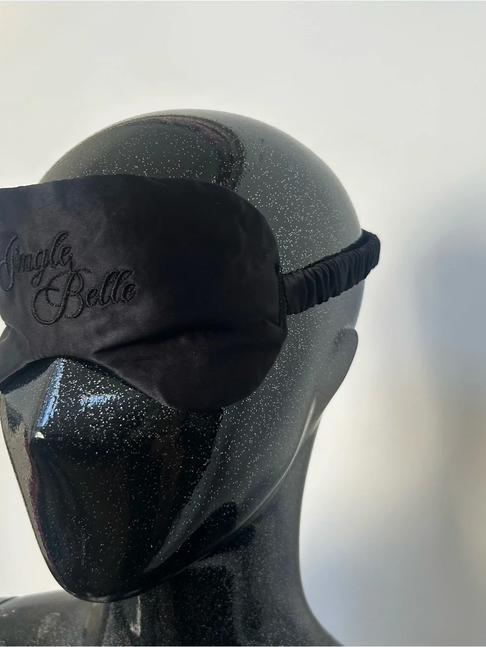 Jingle Belle Black Satin Sleep Mask
